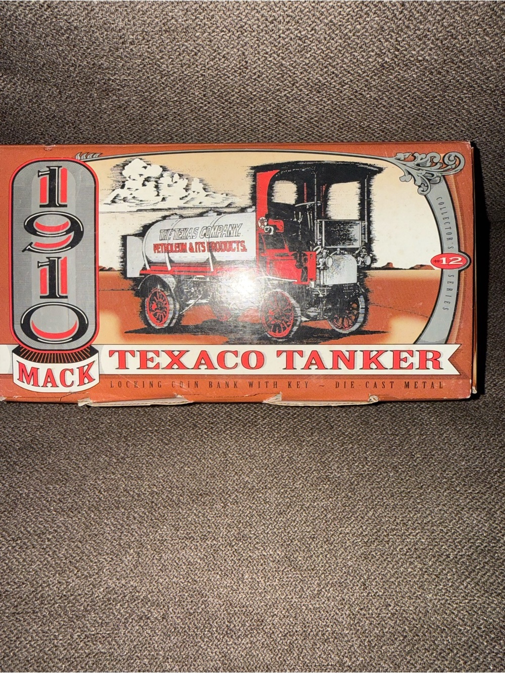 1995 ERTL Texaco 1910 Mack Tanker Coin Bank #12 F122 Diecast w/ Box Key